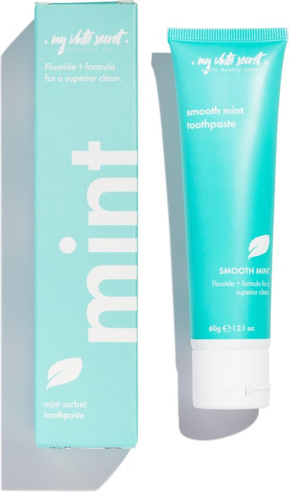 My White Secret® Smooth Mint Tandpasta met Smaak - 60 Gram - Tandpasta met Muntsmaak en Fluoride - Witte Tanden Tandpasta - Tanden Bleken - Tandenblekers