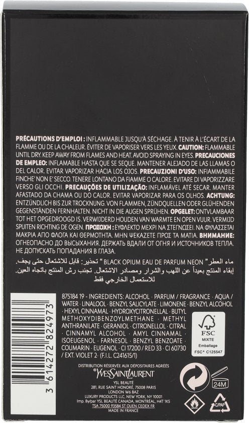 Yves Saint Laurent Black Opium Neon 75 ml Eau de Parfum - Damesparfum
