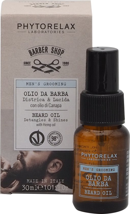 Phytorelax Barber Shop Beard Oil – Baardolie met Hennep – voor een Zachte & Glanzende Baard – Alle Baardtypes – 30ml