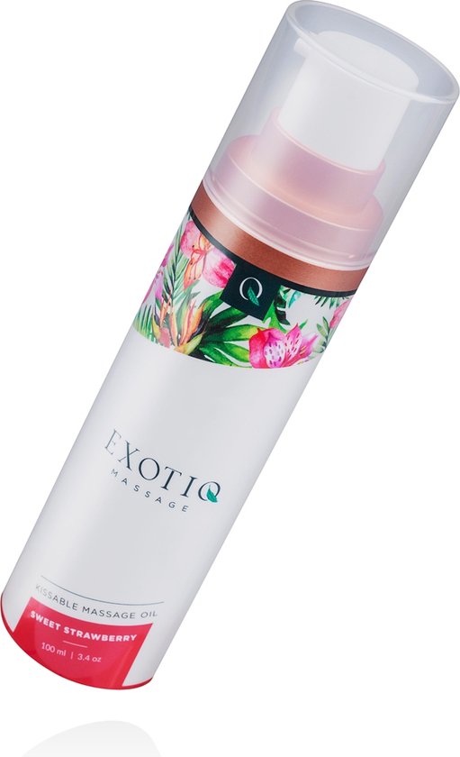 Exotiq - Massageolie - Massage Olie - Sweet Strawberry - Massageolie voor een Ontspannende Massage met Aardbeiengeur - Zijdezacht en Verzorgende Werking - 100 ml