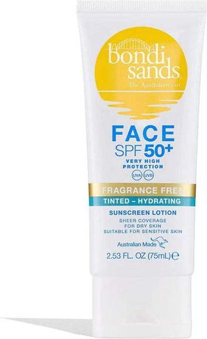 BONDI SANDS - Sunscreen Face Lotion SPF 50+ F/F Tinted – Hydrating