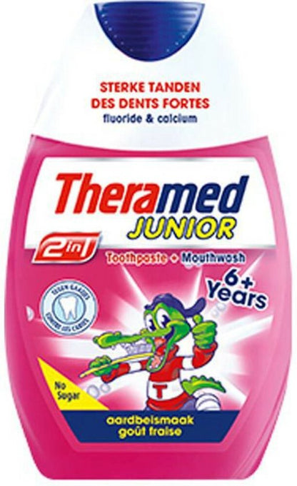 Theramed 2in1 Junior Aardbei - 75 ml - Tandpasta
