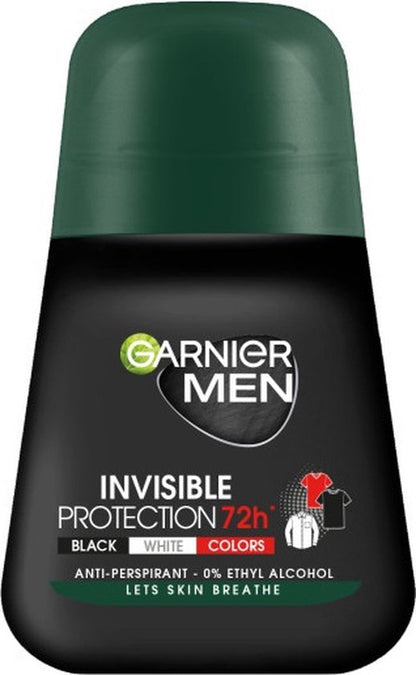 Garnier Men Invisible Protection 72h Deodorant Man - Deo Roller Heren - Anti Stain - Ethyl Alcohol Vrij - 50ml