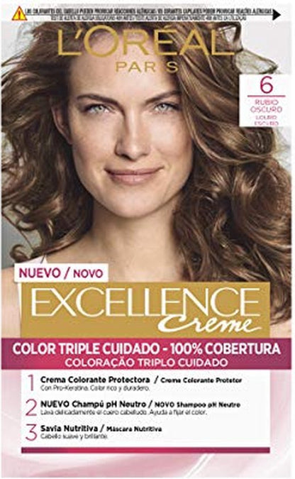 Permanente Kleur Excellence L'Oreal Make Up Donkerblond Nº 6