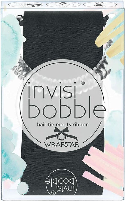 Invisibobble - Wrapstar - Zwart met print - Haarelastiek met lint - 1 stuk