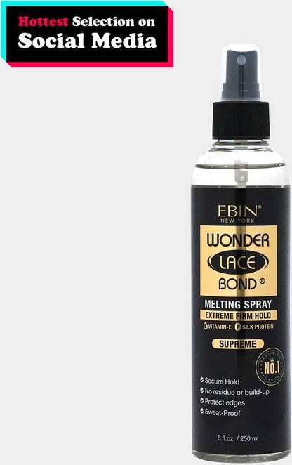 EBIN MELTING SPRAY - WONDER LACE BOND - MELTING SPRAY - LACE WIG - PRUIK - MELT- 250ML - SUPREME STRENGTH