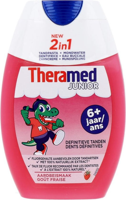 Theramed 2in1 Junior Aardbei - 75 ml - Tandpasta