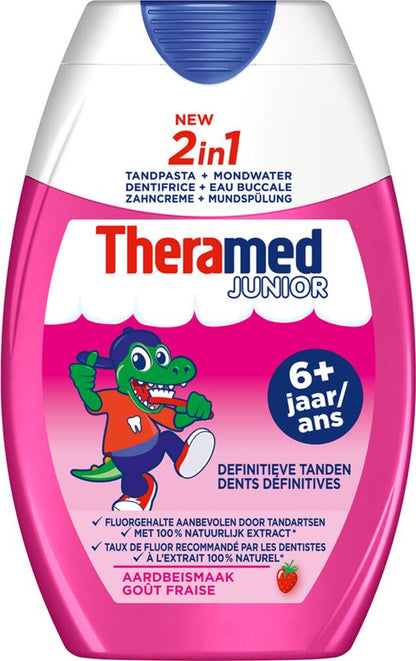 Theramed 2in1 Junior Aardbei - 75 ml - Tandpasta