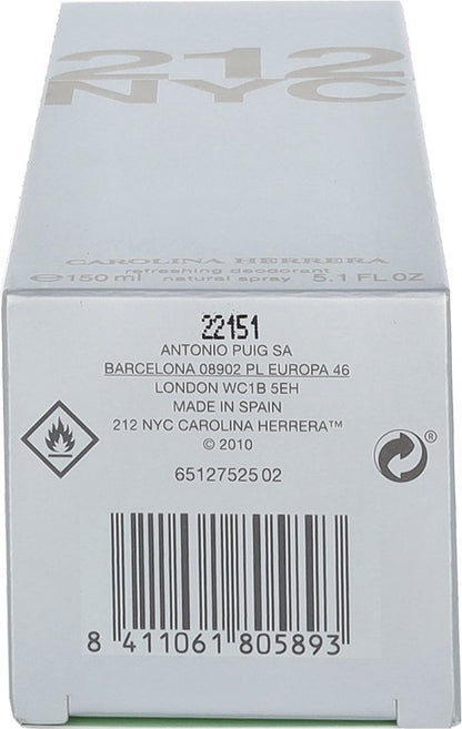 Deodorant Spray Carolina Herrera 212 Women 150 ml