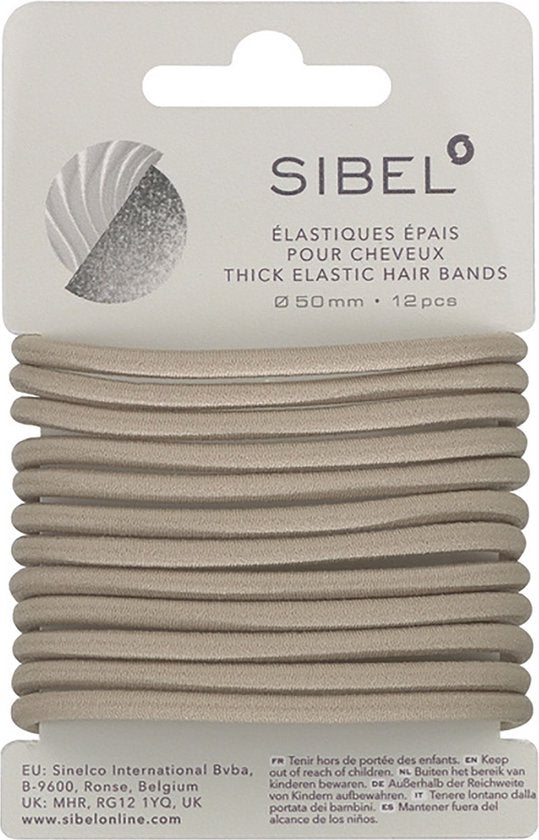 Sibel - Thick Elastic Hair Bands - Blonde - 12 Stuks