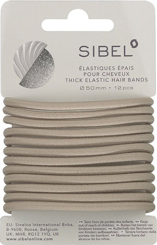 Sibel - Thick Elastic Hair Bands - Blonde - 12 Stuks