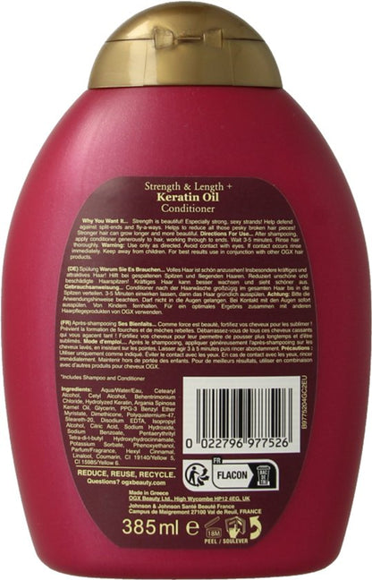 Anti-haaruitval Anti-breuk Conditioner OGX Keratine (385 ml)