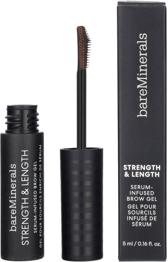 bareMinerals Strength & Length Serum-Infused Brow Gel with Plant-Based Strengthening Serum - Vegan Coffee