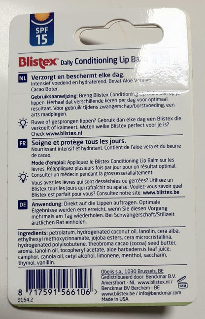 Blistex Lippenbalsem Conditioning SPF15