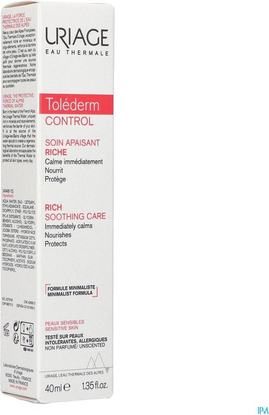Uriage Crème Toléderm Control Soin Apaisant Rich