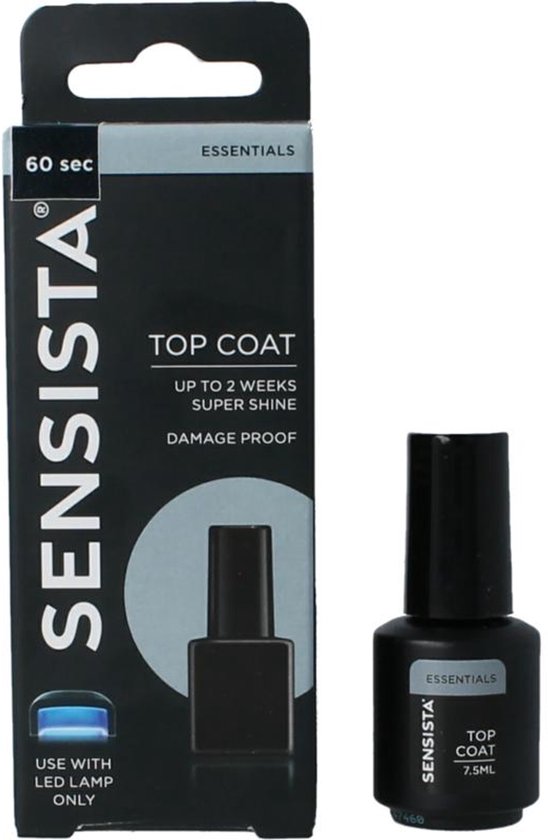 Sensista Top Coat - Gellak - Transparant - 7.5ML - Top Coat Gel nagellak voor LED lamp