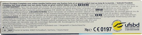 Fixodent Kleefpasta Complete Fresh 70 gr .vervanger van Fixodent Original.