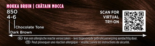 Palette - 850 Mokka Bruin - Haarverf - Intensieve, Natuurlijke Kleuren met 100% Grijsdekking - Voordeelverpakking - 3 stuks