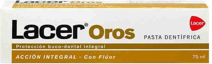 Tandpasta met drievoudige werking Lacer Oro (75 ml)