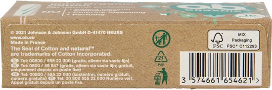 o.b. tampons Organic Cotton Normal 16 stuks