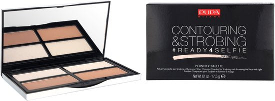Pupa - (Contouring & Strobing Powder Palette) Strobing Ready 4 Self (Contouring & Strobing Powder Palette) 17.5 g 001 Light Skin -