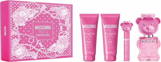 Moschino Toy 2 Bubble Gum Giftset - 100 ml eau de toilette spray + 10 ml eau de toilette tasspray + 100 ml showergel + 100 ml bodylotion - cadeauset voor dames