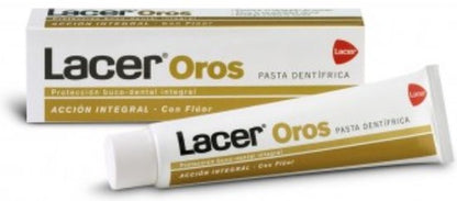 Tandpasta met drievoudige werking Lacer Oro (75 ml)