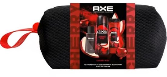 Axe Fine Fragrance Geschenkset - Cherry Fizz - After Shave / Douchegel / Deospray in Toilettas