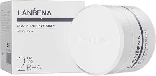 Lanbena nieuw mee-eter verwijderaar poriënreiniger neusstrips - met 60 stuks papier voor neusmaskers - met Aloe Vera, Salicylic acid- voor alle huidtypes