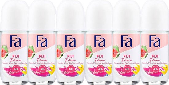 6x Fa Deo Roll-on Women - Fiji Dream 50 ml. GLAS