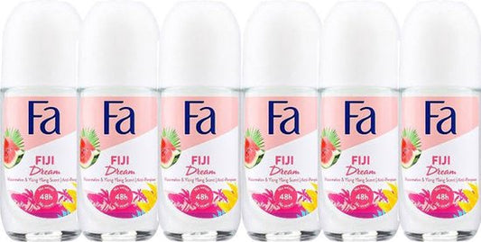 6x Fa Deo Roll-on Women - Fiji Dream 50 ml. GLAS