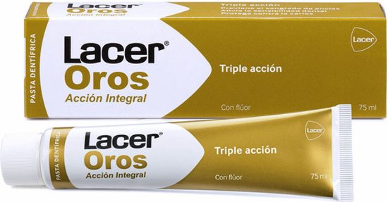 Tandpasta met drievoudige werking Lacer Oro (75 ml)