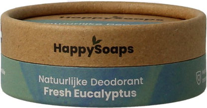 HappySoaps Natuurlijke Deodorant - Fresh Eucalyptus & Lemongrass - Energieke Geurexplosie - 100% Plasticvrij, Vegan & Natuurlijk - 50gr