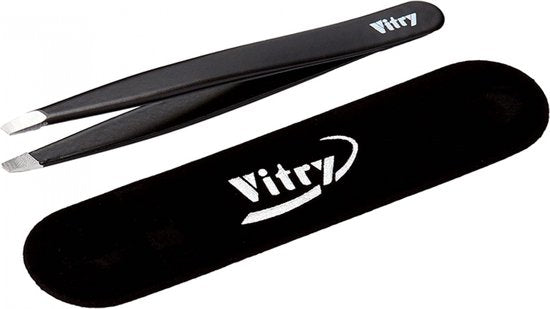 Vitry Professioneel Pincet Roestvrij Staal Bias Bek Kleur 9 cm (Kleur : Zwart)