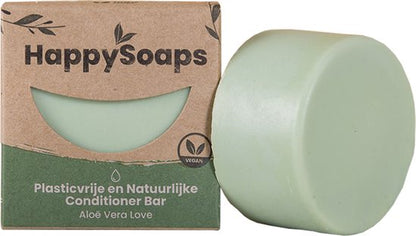 HappySoaps Conditioner Bar - Aloe Vera Love - Beschadigd, Normaal en Vet Haar - 100 Plasticvrij, Natuurlijk en Vegan - 65gr