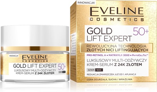 Eveline - Gold Lift Expert 50+ luksusowy multi-odzywczy krem-serum z 24k zlotem dzien/noc 50ml