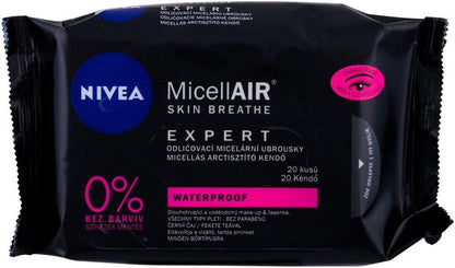 Nivea MicellAIR Serie - Biologisch Afbreekbare Make-up Wipes - 20 Stuks - Waterdichte Verwijdering