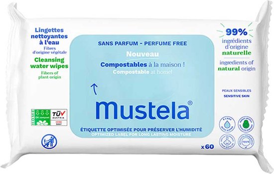 Mustela Reinigende Doekjes Water Z/parfum 60