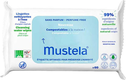 Mustela Reinigende Doekjes Water Z/parfum 60