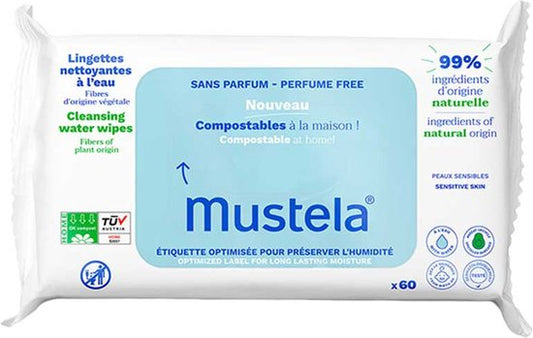 Mustela Reinigende Doekjes Water Z/parfum 60