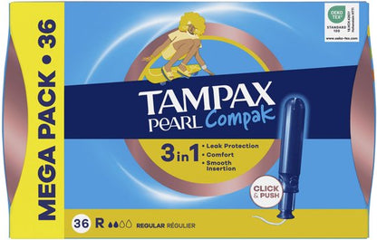 Tampax Pearl Compak Regular Tampons Met Inbrenghuls x36