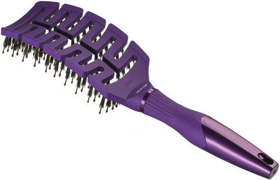 Max Pro Detangler Haarborstel Blueberry Bliss - Antiklit - Haar borstel - Jongens en meisjes - Comb - Brostel - Paars - Zwijnenhaar borstel