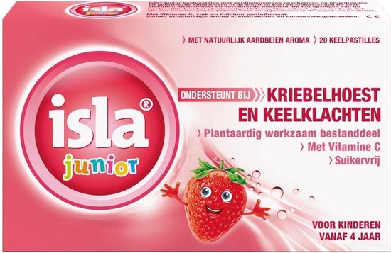 Isla Junior Aardbei 20 keelpastilles