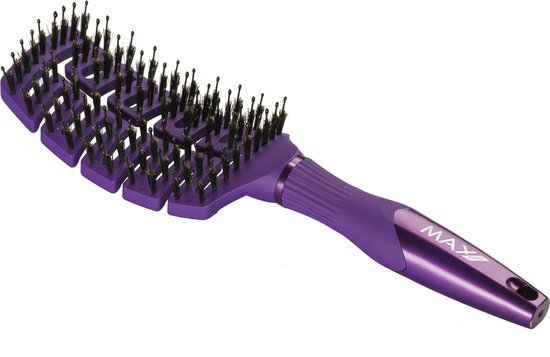 Max Pro Detangler Haarborstel Blueberry Bliss - Antiklit - Haar borstel - Jongens en meisjes - Comb - Brostel - Paars - Zwijnenhaar borstel