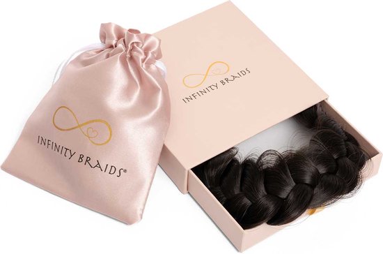 Infinity Braids - Viènne Messy Braid - Haarband - Haarband Dames - Haarbanden - Haarband Meisje - Messy Braid Viènne Espresso Smoke