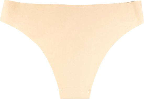 Bye Bra Onzichtbare Bikini In Braziliaanse Stijl, Hoge Taille, Naadloze Bikini, Niet Aan Te Raken, Geen Slipjeslijn, Gladde Randen, 2 Kleurenpak, Beige En Zwart, L