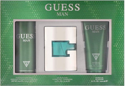 GUESS Man Eau de Toilette 3 Stuks Cadeau Set - Cologne Spray 75ml Deodorizing Body Spray 226ml en Douche Gel 200ml