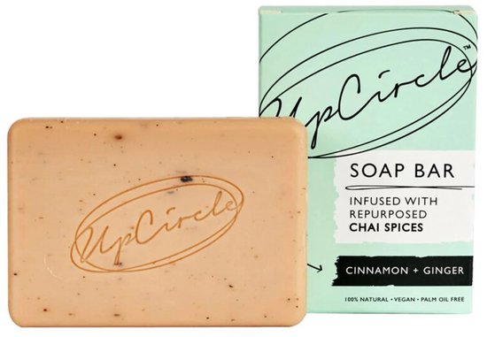 UpCircle - Chai Zeep Bar - 100% Biologische - Met Roze Klei en Kaneel - Gember - Gezicht en Lichaam - Vegan - 100 g