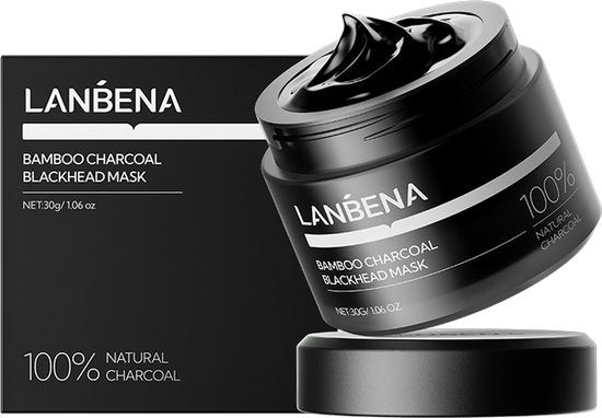 Lanbena mee-eter verwijderaar Bamboe houtskool neusmasker Pore Strip Peel Off gezichtsverzorging - met 60 stuks papier voor neusmaskers - met Aloe Vera, Salicylic acid