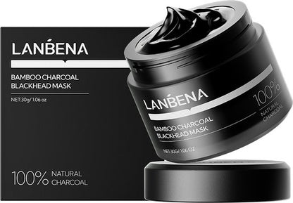 Lanbena mee-eter verwijderaar Bamboe houtskool neusmasker Pore Strip Peel Off gezichtsverzorging - met 60 stuks papier voor neusmaskers - met Aloe Vera, Salicylic acid